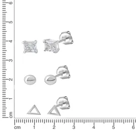 Celesta Ohrstecker-Set CELESTA Silber 925 rhodiniert Zirkonia