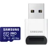 SAMSUNG Speicherkarte PRO Plus (2023) microSD, inkl. USB-Kartenleser, blau (blau, weiß), 512 GB, Speicherkarten