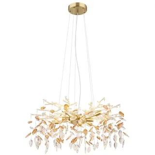 GLOBO Hängelampe Danna (8 W, Ø x H: 61 cm, Gold/Rauchfarben)