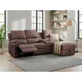 OTTO home Ecksofa NAPORI Mikrofaser 3-Sitzer Dunkelbraun