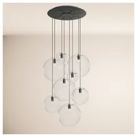 S.luce Pendelleuchte Orb Galerielampe 8-flammig Modular Klar, Schwarz schwarz