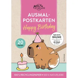 pen2nature Ausmal-Postkarten Happy Birthday 20 St. roségold