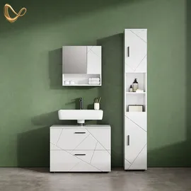 livinity® Ronco 3-tlg. Weiß Hochglanz