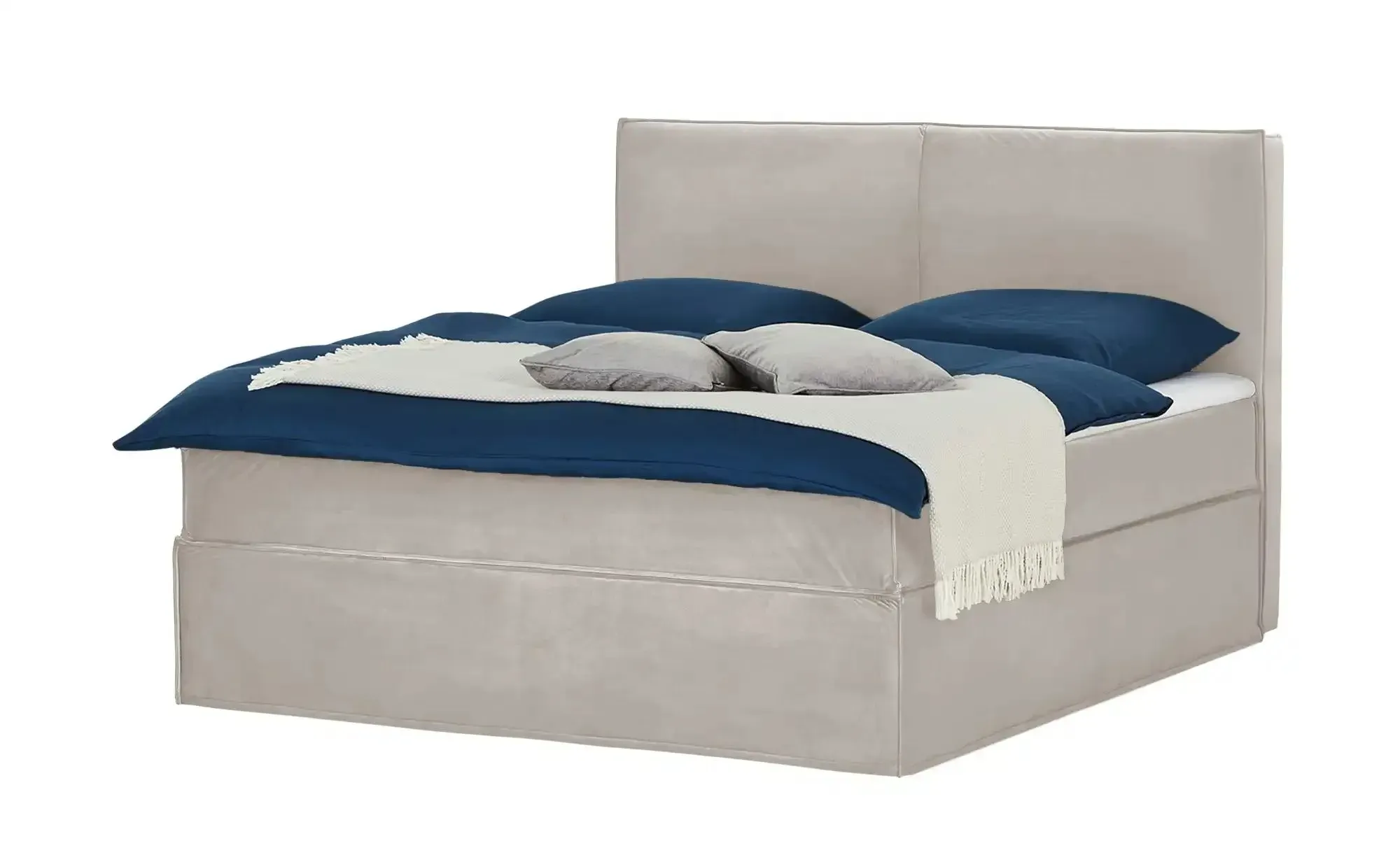 Boxi Boxspringbett mit trendigem Keder Boxi , beige , Maße (cm): B: 160 H: 125