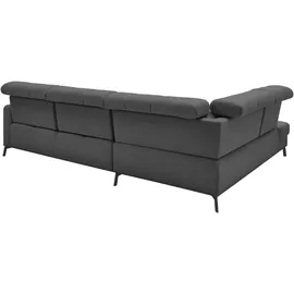 Musterring Ecksofa MUSTERRING "MR 4615", grau (anthrazit), B:272cm H:84cm T:214cm, 100% Polyester, Sofas, Ecksofa, mit Kopf- und Rückenverstellung, Metallfuß schwarz, Maße 272 x 214 cm