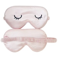 WIZBIOTECH Lichtblockierende Augenmaske Nachtmaske 100% Hautfreundlich Seide Geruchneutral Schlafbrille mit Verstellbarem Riemen für Männer, Frauen und Kinder - Dunkel Rosa