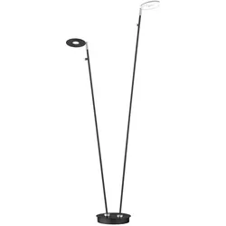 Stehleuchte Standlampe Wohnzimmerlampe LED Dimmbar Schwarz H 135 cm 2-Flammig