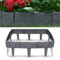 YUENFONG Rasenkante Steinoptik aus Kunststoff, 30 Stücke Beeteinfassung Mähkante Beetumrandung Gartenkante, Palisade Gartenzaun Gartenbeetzaun 7,5M, Anthrazit