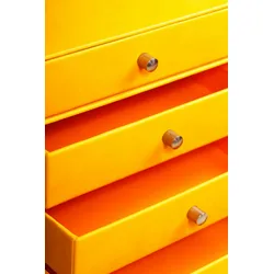 Rhodiarama Schubladenbox mit 4 geschlossenen Laden, Kunstleder, 24,8x32 ,7x22,8cm - Narzisse 318966C