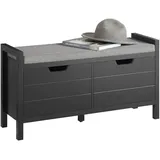 SoBuy Schuhbank, Schwarz, 91x50x30 cm, Garderobe, Garderobenbänke, Schuhbänke