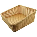Dekoleidenschaft Regalkorb Auslagekorb aus Polyrattan, Schrankkorb, Aufbewahrungskorb, Brotkorb, Flechtkorb, Buffetkorb abwaschbar, Obstkorb, Servierkorb, Verkaufskorb beige