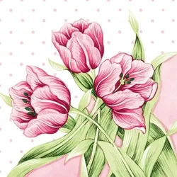 Mank Serviette Airlaid Elsa, 40 x 40 cm, 50 Stück - Blumen Frühling Tulpen