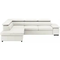 sit&more Ecksofa »Alcudia L-Form«, mit Armteilverstellung, optional Kopfteilverstellung und Bettfunktion weiß