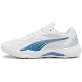 Puma Solarflash III Indoor Court Shoe, White-Blue Horizon, 40 EU