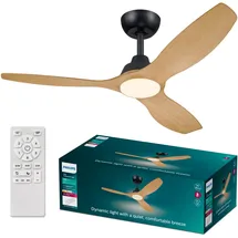 Philips Olas 132 cm Deckenventilator Schwarz/Holz