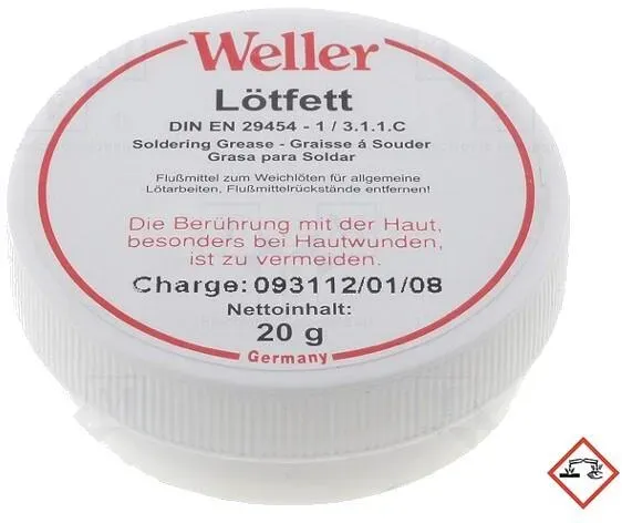 Weller Lötfett, Kolophonium-basierte Flussmittelpaste, 20g