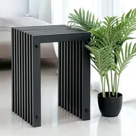 DanDiBo Ambiente Lamellenhocker Metall 32 x 45 x 32 cm Schwarz