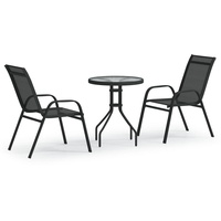 vidaXL 3-tlg. Garten-Bistro-Set Schwarz