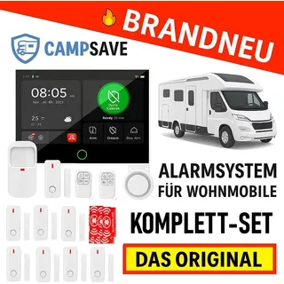 CAMPSAVETM Alarmanlagen Set für Wohnmobil & Wohnwagen GSM LTE Funk Sirene kabellos