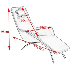 KAWOLA Relaxliege CAVAL Leder 79 x 95 x 157 cm Grau
