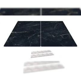 ALLboards Herdabdeckplatte Schneidebrett 2er Set 52x30 cm schwarz
