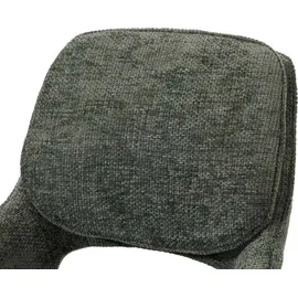 Mendler 2er-Set Esszimmerstuhl HWC-N73, Küchenstuhl, drehbar Auto-Return, Stoff/Textil Chenille (490g/m2) grün
