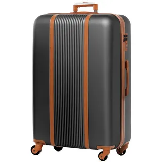 FERGÉ Kofferset Hartschale Koffer Größe M MILANO in grau, 4 Rollen Rollen, (1 tlg., 1x Koffer M: 64 x 40 x 25 cm), Koffer M Reisekoffer 4 Rollen, Premium Rollkoffer, Hartschale grau