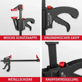WALTER WERKZEUGE Spannzwinge Metall 300 mm schwarz 120 kg