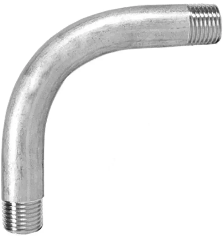 Edelstahl Gewindefitting, langer Bogen 90°, AG-AG (Ausführung: 1''AG)