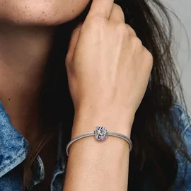 Pandora Offen gearbeitetes, lilafarbenes Gänseblümchen 798772C02 - silber