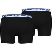 Head Herren Boxershorts im Pack - Basic, Baumwoll Stretch, einfarbig Schwarz/Blau XL