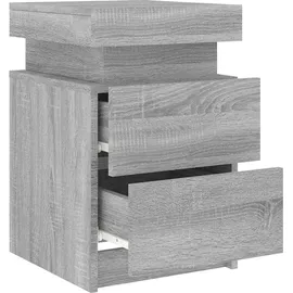 vidaXL Nachtschrank mit LED-Leuchten 35 x 39 x 55 cm Grau Sonoma