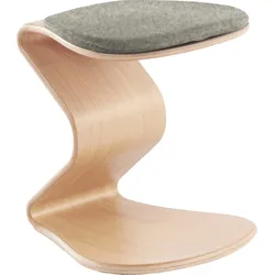 Sitzhocker MAYER SITZMÖBEL "1115", grau, B:30cm H:39cm T:33cm, 100% reine Schurwolle, Hocker, NEST NATURE Hocker small mit flachem Kokos-Sitzpolster 1115