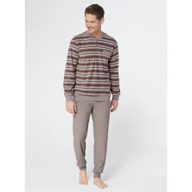 Kings Club Schlafanzug KINGS CLUB, Herren, Gr. 44/46, bunt (grau, bordeaux), 80% Baumwolle, 20% Polyester, Homewear-Sets Schlafanzug