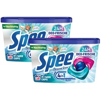 SPEE Power Caps Deo-Frische Frische-Kick 2x 18 WL (36 Waschladungen), vordosiertes Vollwaschmittel mit 4 + 1 Formel bekämpft Alltagsgerüche für 24 h Deo-Frische, für Temperaturen von 20° - 95° C