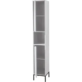 BASIC by Balculina Lucera Hochschrank 32 x 195 cm Weiß Metall