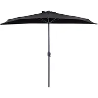 Beliani Sonnenschirm schwarz Stoff 270 x 100 cm Sonnen-