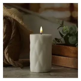 Deluxe Homeart LED Kerze Mia H: 12,5 cm D: 7,5 cm weiß