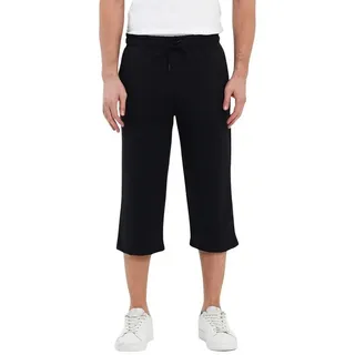COMEOR Sporthose Herren Kurz – 3/4 Capri Hose Herren - Kurze Hosen Männer Laufshorts Baumwolle Shorts (Schwarz M) - M