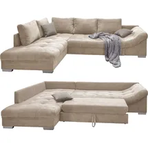 luma-home Eckcouch Cord 4-Sitzer Beige