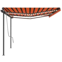 vidaXL Automatische Markise mit LED & Windsensor 6x3 m Orange & Braun
