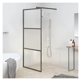 vidaXL Duschwand für Walk-In Dusche 80x195 cm ESG Halbmattiert Schwarz