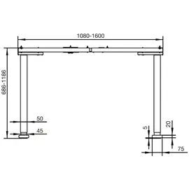 MID.YOU Schreibtisch Office Edition Anthrazit / Grau