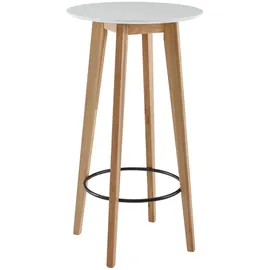KADIMA DESIGN Bartisch, Eichenholz, runde Tischplatte, 50 kg Belastbarkeit.