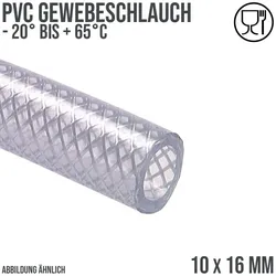10 x 16 mm Gewebe Druckluft Universal Wasser Luft Kompressor Schlauch transparen...