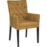 Armlehnstuhl HOME AFFAIRE "Colorado", gelb (gelbgold, wenge), B:60cm H:94,5cm T:60cm, Polyester, Stühle, Beine aus massiver Buche, wengefarben lackiert