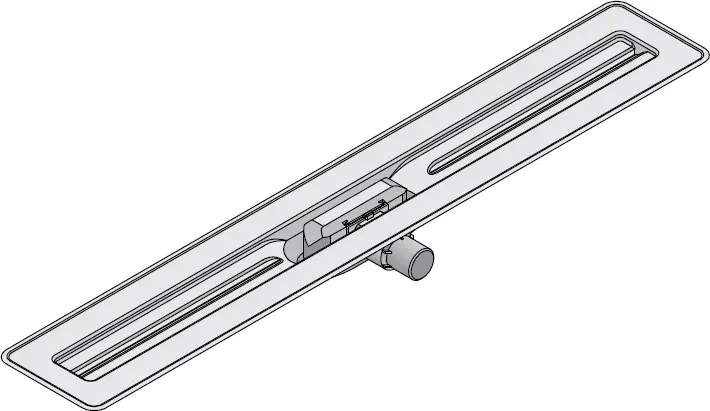 I-DRAIN Korpus Basic 57 mm Tür, 110cm,1Siphon waagr.DN40,Butylklebeband ID4BD11001X1
