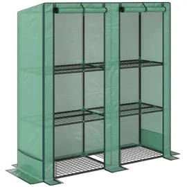 Outsunny Gewächshaus Grün Metall, 48x152x144 cm, Gartenzubehör, Gewächshäuser