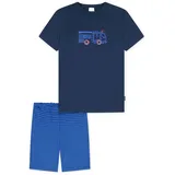 SCHIESSER Mädchen Schlafanzug Set Pyjama kurz-100% Organic Bio Baumwolle- Motiv Blau 116