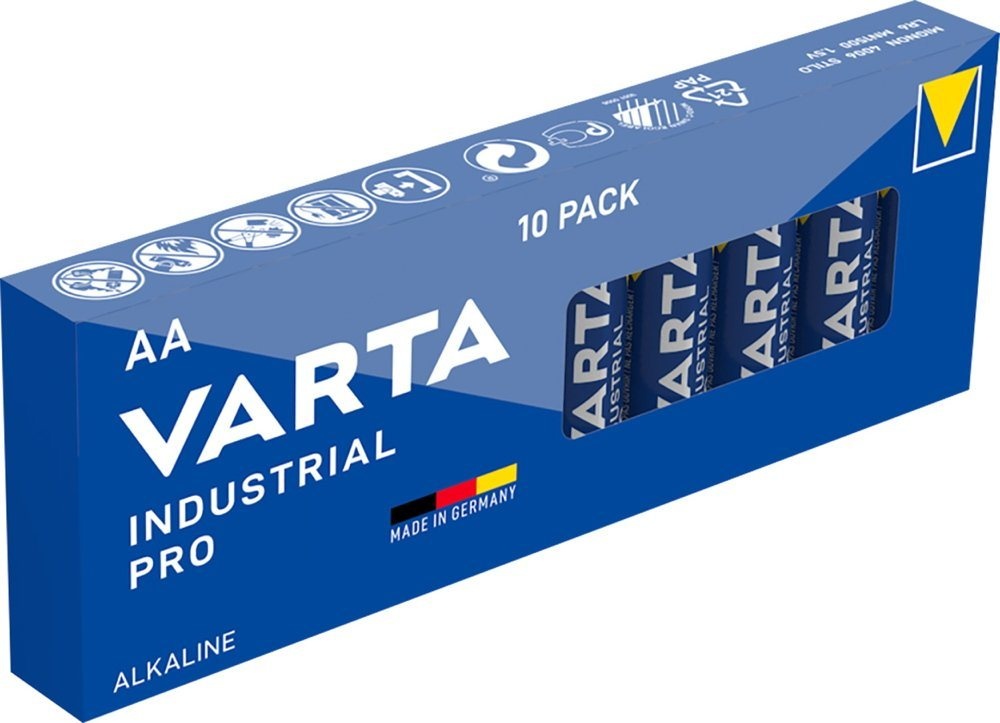 VARTA 10 4006 Industrial Pro AA / Mignon Alkaline Batterien im 10er Karton Batterie